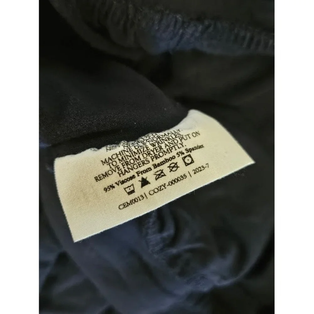 Cozy Earth Bamboo Pajama Pants Women XL Navy Blue Stretch Lounge Drawstring